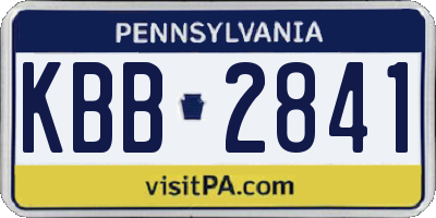 PA license plate KBB2841