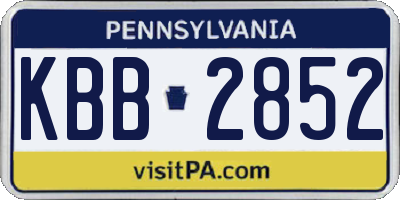 PA license plate KBB2852