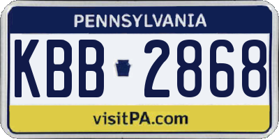 PA license plate KBB2868