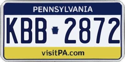 PA license plate KBB2872