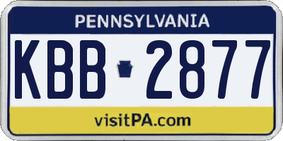 PA license plate KBB2877