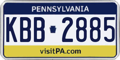 PA license plate KBB2885