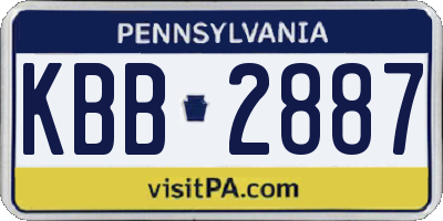 PA license plate KBB2887