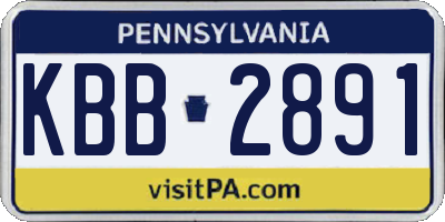 PA license plate KBB2891
