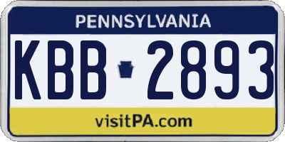 PA license plate KBB2893