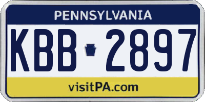 PA license plate KBB2897