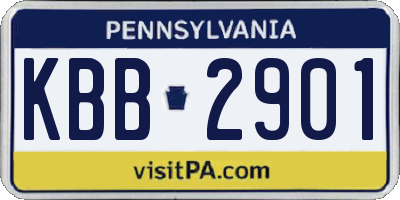 PA license plate KBB2901