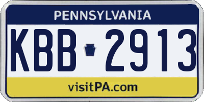PA license plate KBB2913