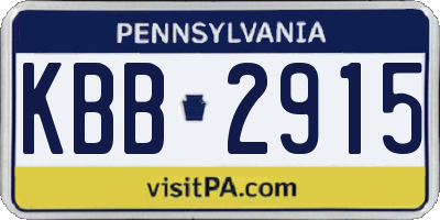 PA license plate KBB2915