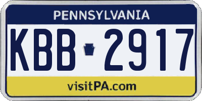 PA license plate KBB2917