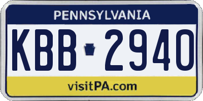 PA license plate KBB2940