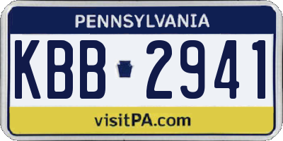 PA license plate KBB2941