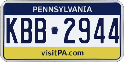 PA license plate KBB2944