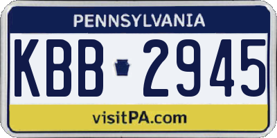 PA license plate KBB2945