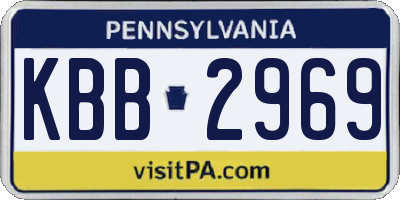 PA license plate KBB2969
