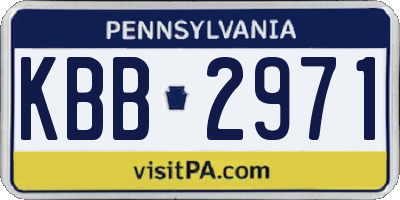 PA license plate KBB2971