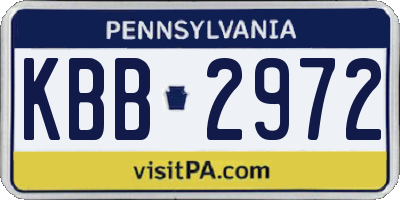 PA license plate KBB2972