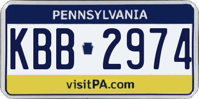 PA license plate KBB2974