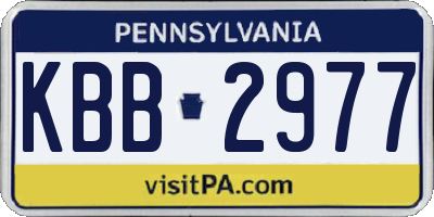 PA license plate KBB2977
