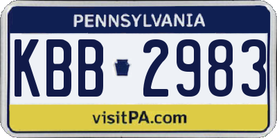 PA license plate KBB2983