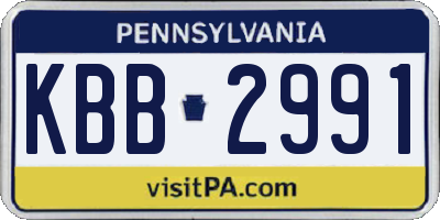 PA license plate KBB2991