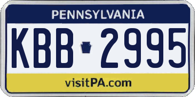 PA license plate KBB2995