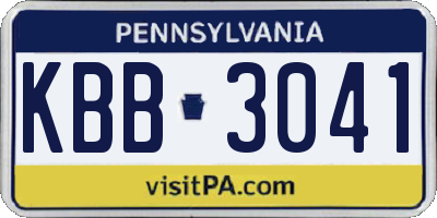 PA license plate KBB3041