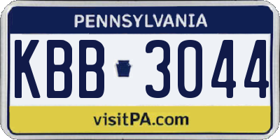 PA license plate KBB3044