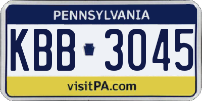 PA license plate KBB3045