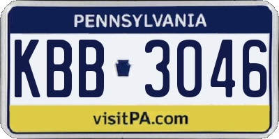 PA license plate KBB3046