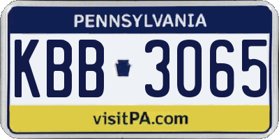 PA license plate KBB3065