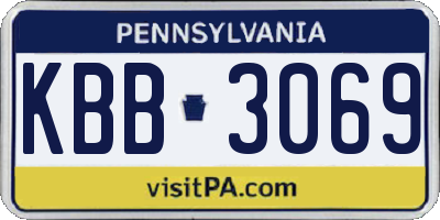 PA license plate KBB3069