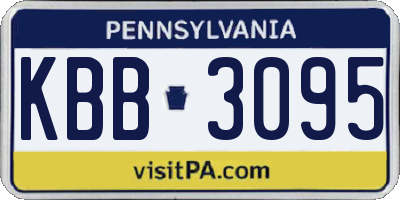 PA license plate KBB3095