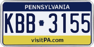 PA license plate KBB3155