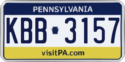 PA license plate KBB3157