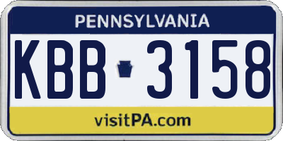 PA license plate KBB3158