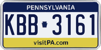 PA license plate KBB3161