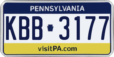 PA license plate KBB3177