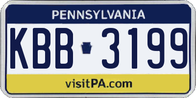 PA license plate KBB3199