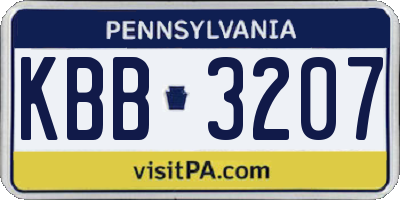 PA license plate KBB3207