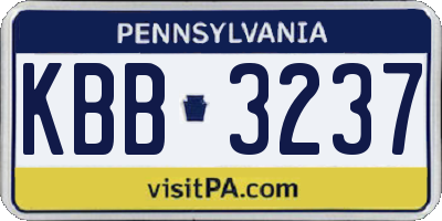 PA license plate KBB3237