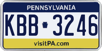 PA license plate KBB3246