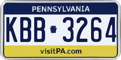 PA license plate KBB3264