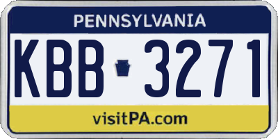 PA license plate KBB3271