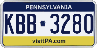 PA license plate KBB3280