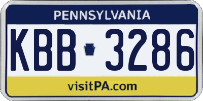 PA license plate KBB3286