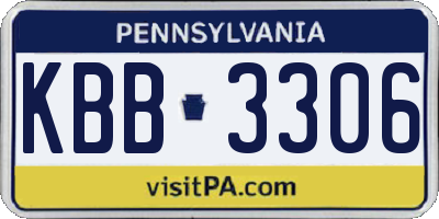 PA license plate KBB3306