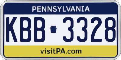 PA license plate KBB3328