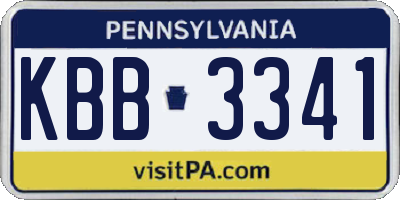 PA license plate KBB3341