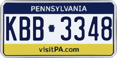 PA license plate KBB3348